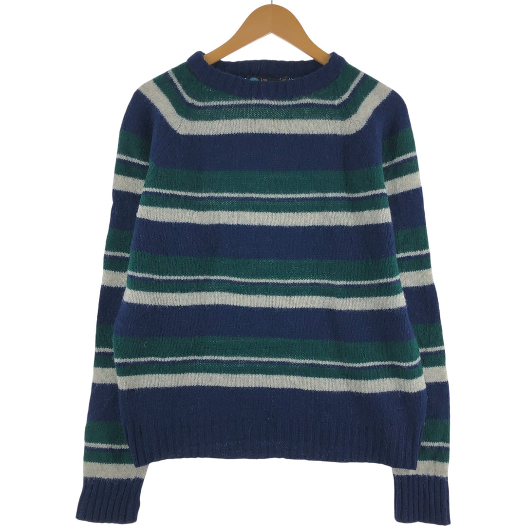 Warp two multi-border wool knit sweater, men's size L /eaa510026