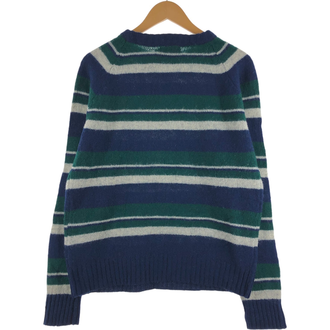 Warp two multi-border wool knit sweater, men's size L /eaa510026