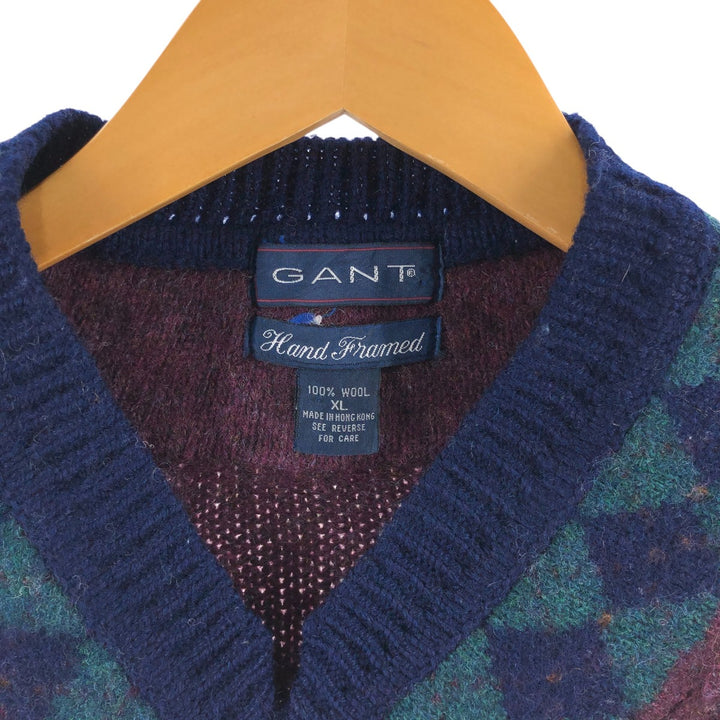 GANT all-over print Tilden knit sweater, men's size XL /eaa510027