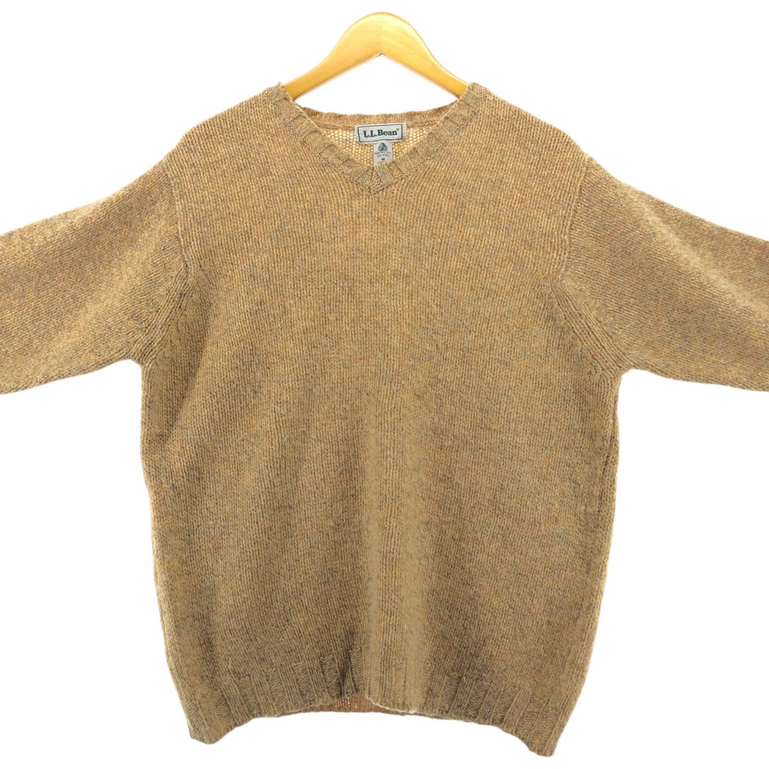 80'S LLBean V-neck wool knit sweater, men's size M, vintage /eaa510030