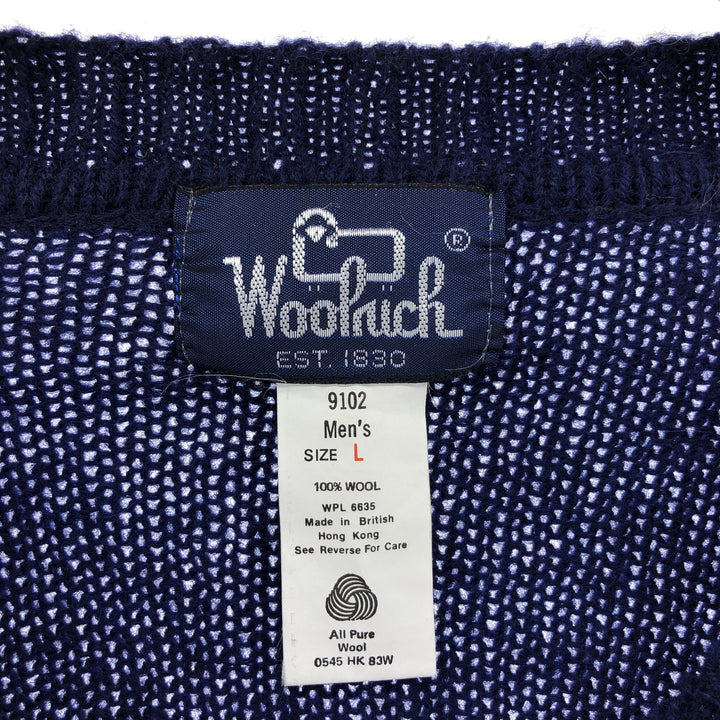 80'S WOOLRICH Wool knit sweater, men's size L, vintage / eaa510035