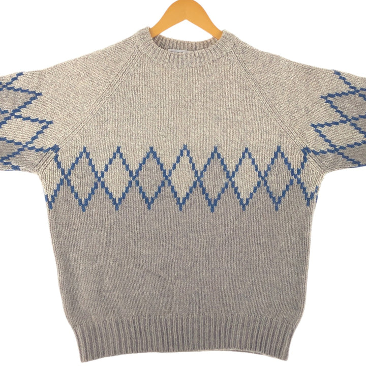 80'S GAP Old Gap Diamond Pattern Wool Knit Sweater Men's L Size Vintage /eaa510044