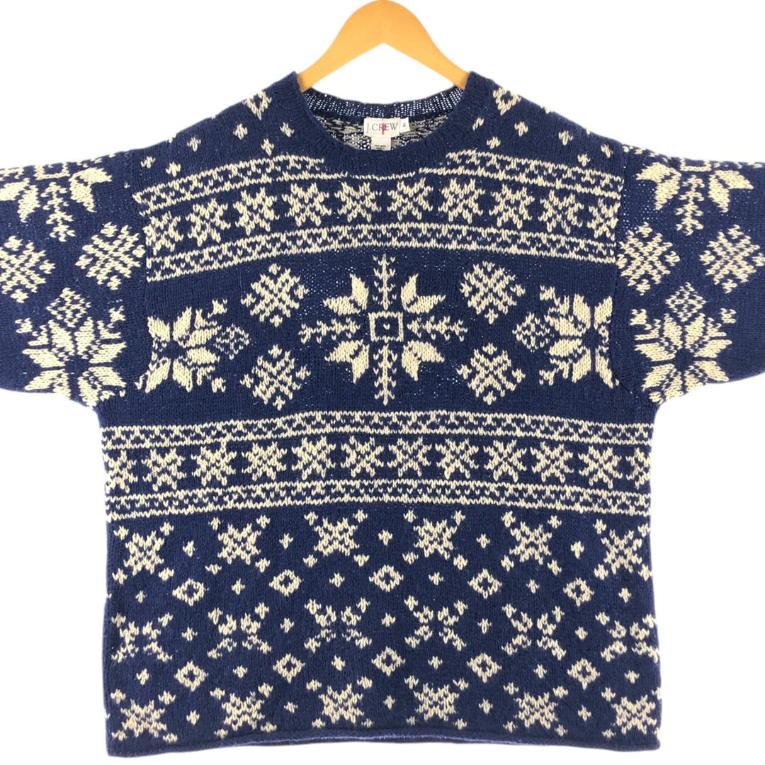 90'S J.Crew Snow Pattern Nordic Sweater Men's M Size Vintage /eaa510062