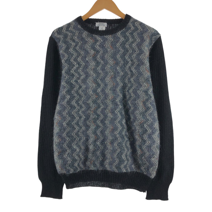 TRISSIE STYLED BY STEFANO All-over print mohair blend wool knit sweater Made in Italy Men's size L Mohair blend /eaa510073