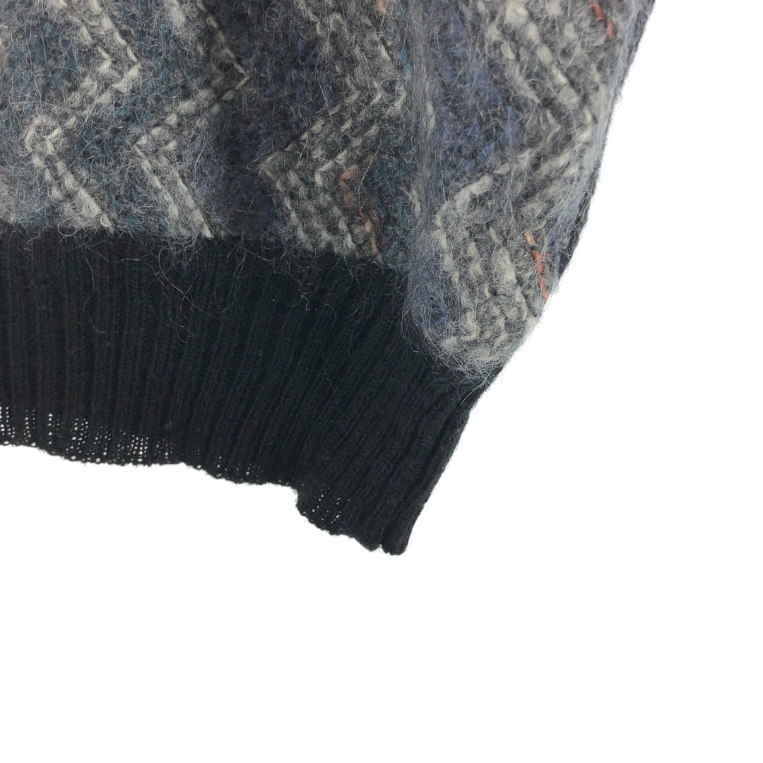 TRISSIE STYLED BY STEFANO All-over print mohair blend wool knit sweater Made in Italy Men's size L Mohair blend /eaa510073