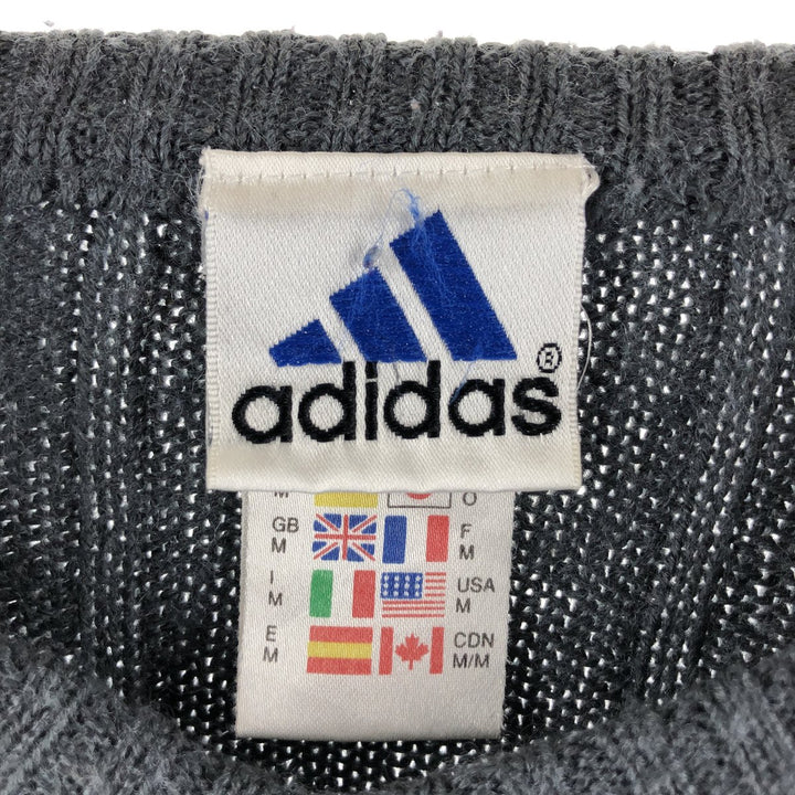 90s~00'S Adidas Ribbed V-neck Wool x Acrylic Knit Sweater Men's M Size Vintage / eaa510092