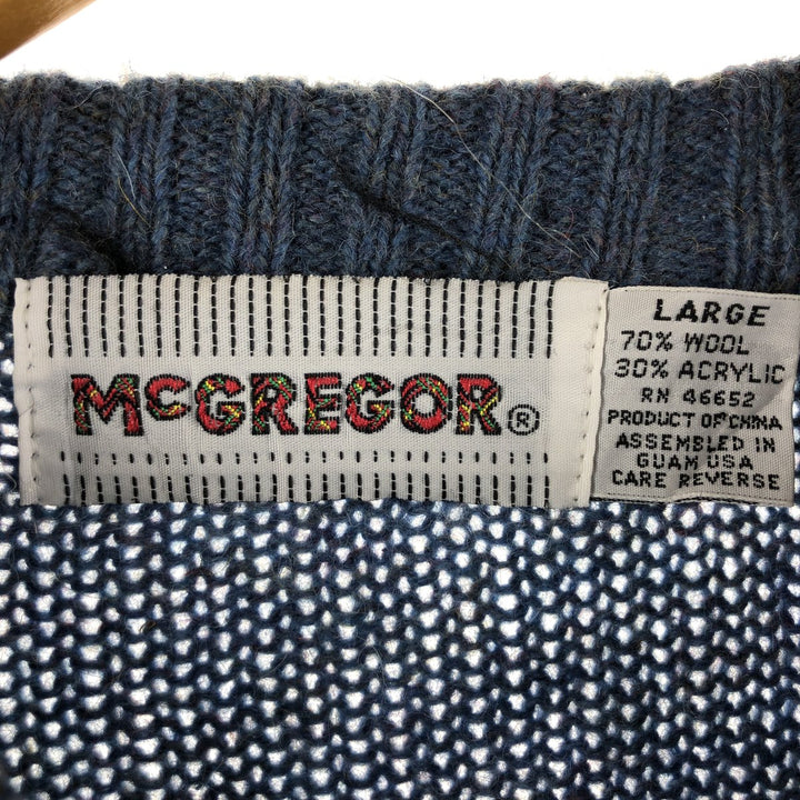 80'S McGREGOR wool knit sweater, men's size L, vintage / eaa510097