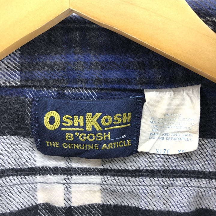 80s-90'S Osh Kosh Long Sleeve Flannel Check Shirt Made in USA Men's XXL Vintage /eaa510128