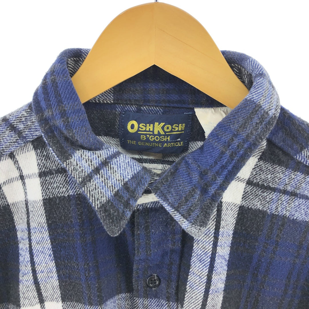 80s-90'S Osh Kosh Long Sleeve Flannel Check Shirt Made in USA Men's XXL Vintage /eaa510128