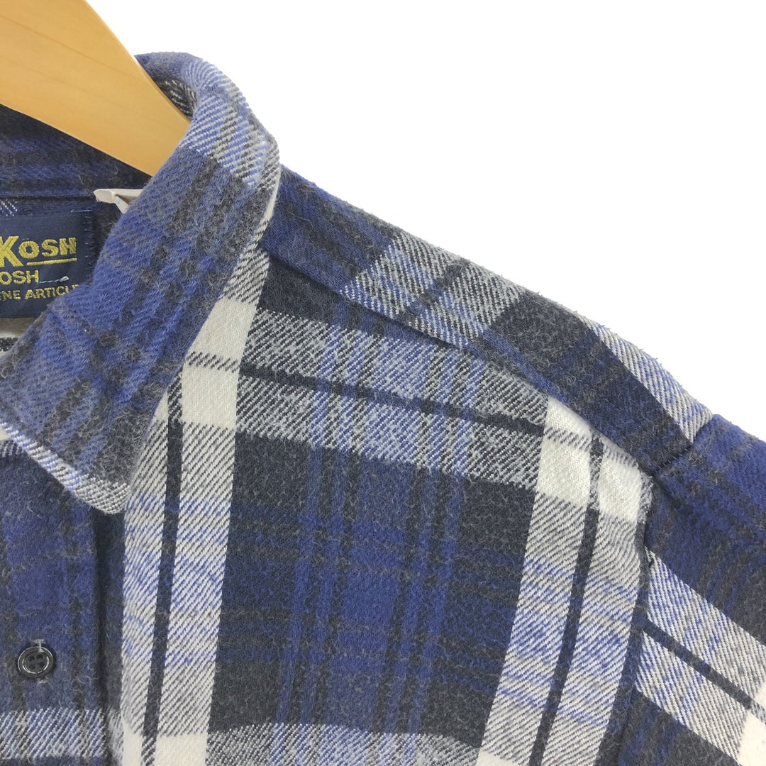 80s-90'S Osh Kosh Long Sleeve Flannel Check Shirt Made in USA Men's XXL Vintage /eaa510128