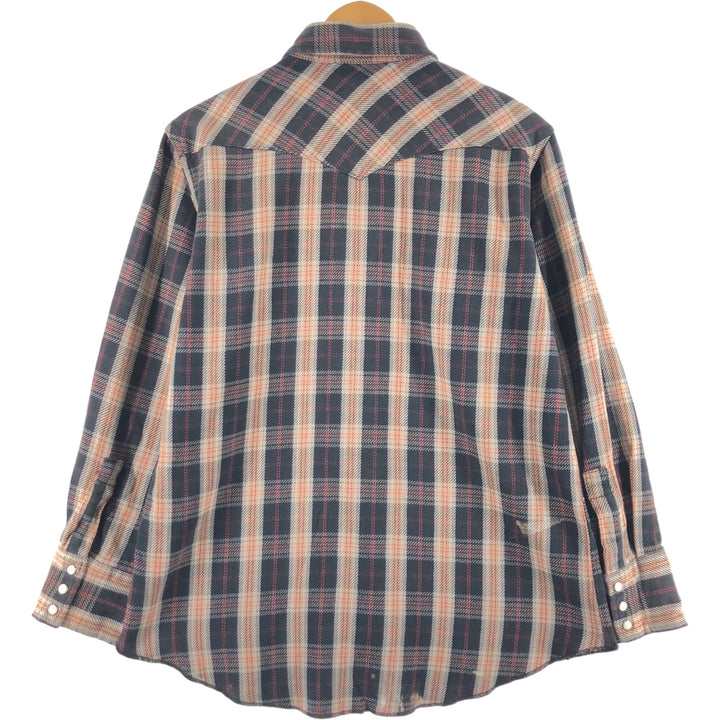 Wrangler Long Sleeve Western Heavy Flannel Check Shirt Men's L / eaa510130