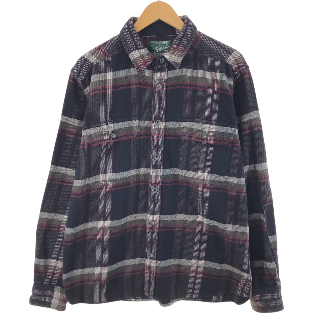 WOOLRICH Long Sleeve Light Flannel Check Shirt Men's Size L /eaa510131