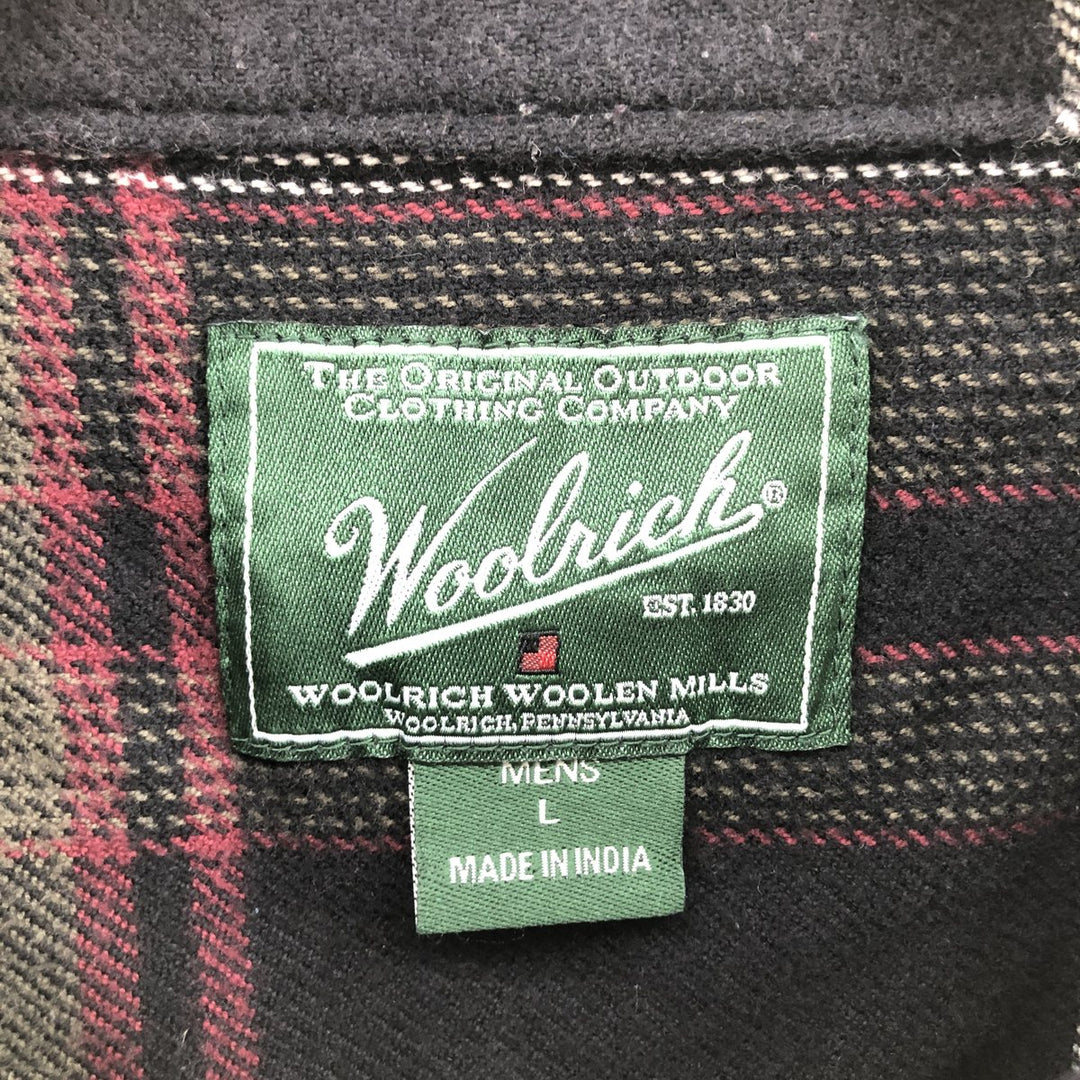 WOOLRICH Long Sleeve Light Flannel Check Shirt Men's Size L /eaa510131