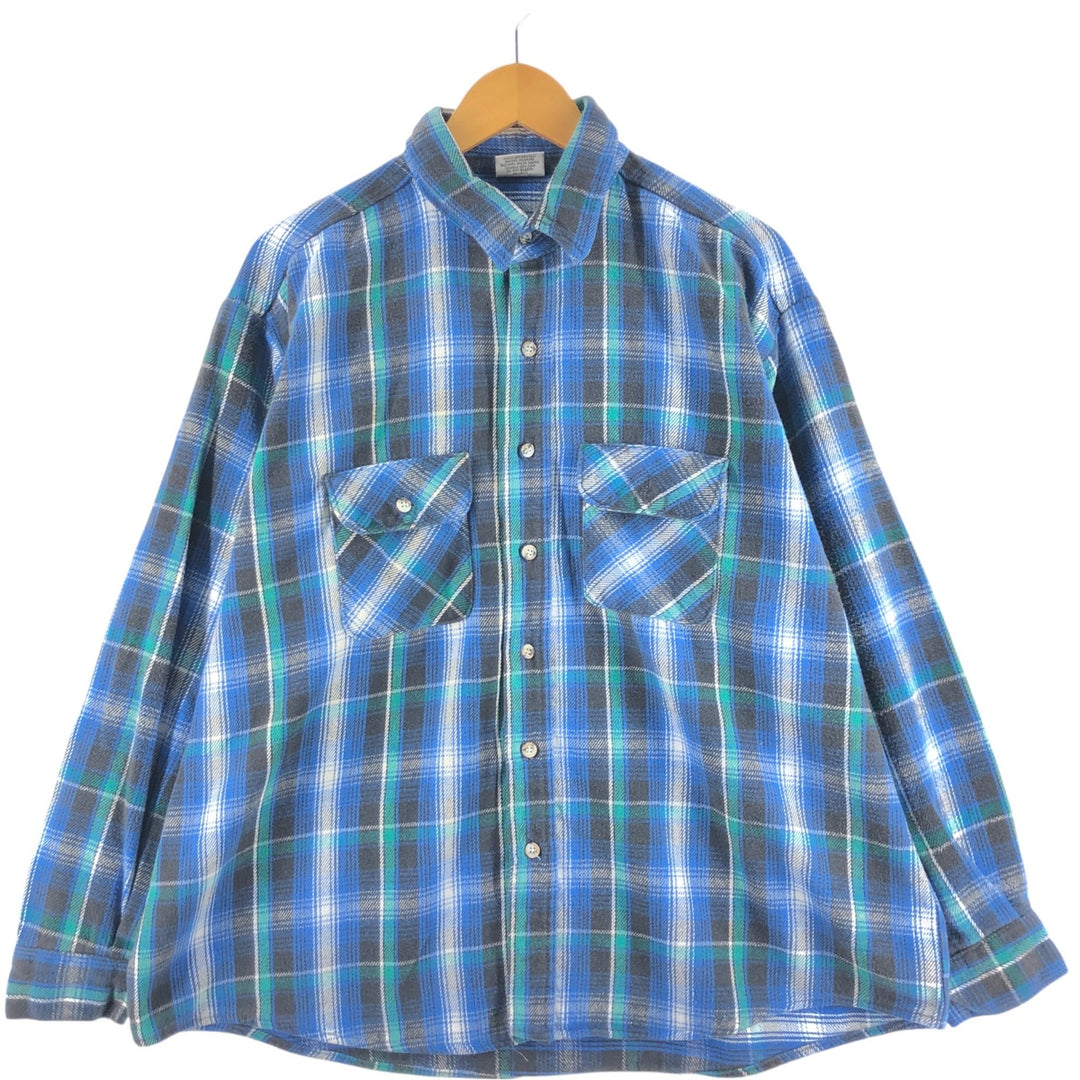 90'S FIVE BROTHER Long Sleeve Heavy Flannel Check Shirt Men's XXL Vintage /eaa510137