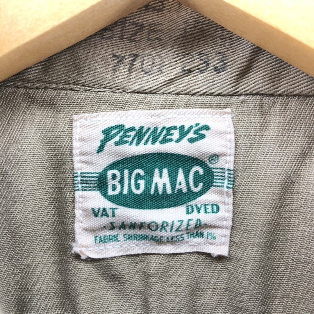 50s-60'S BIG MAC Long Sleeve Work Shirt Men's Medium Size Vintage /eaa510139