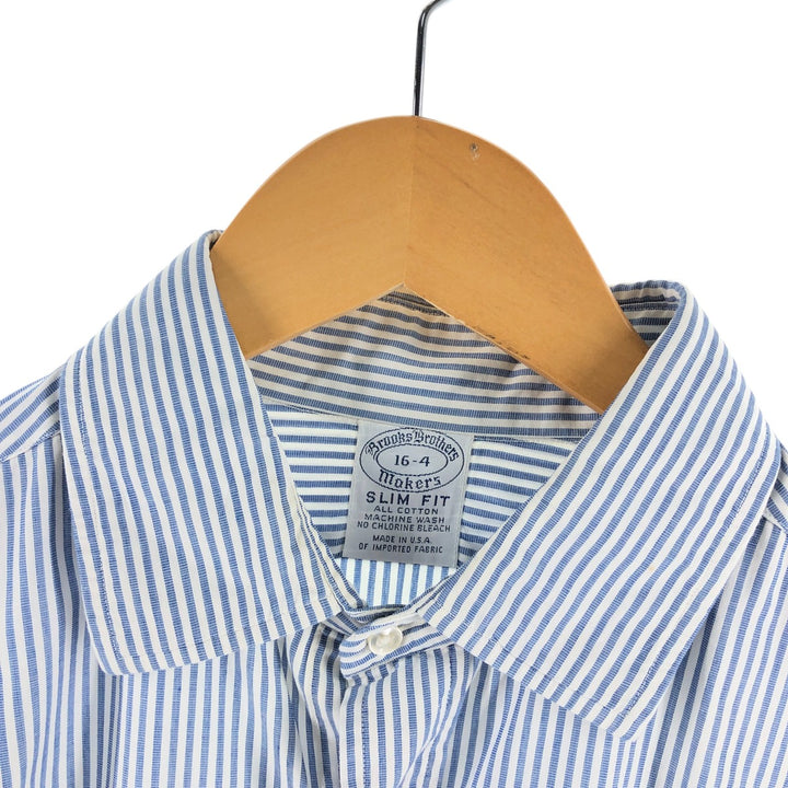 Brooks Brothers SLIM FIT long sleeve striped shirt made in USA, men's size L / eaa510154