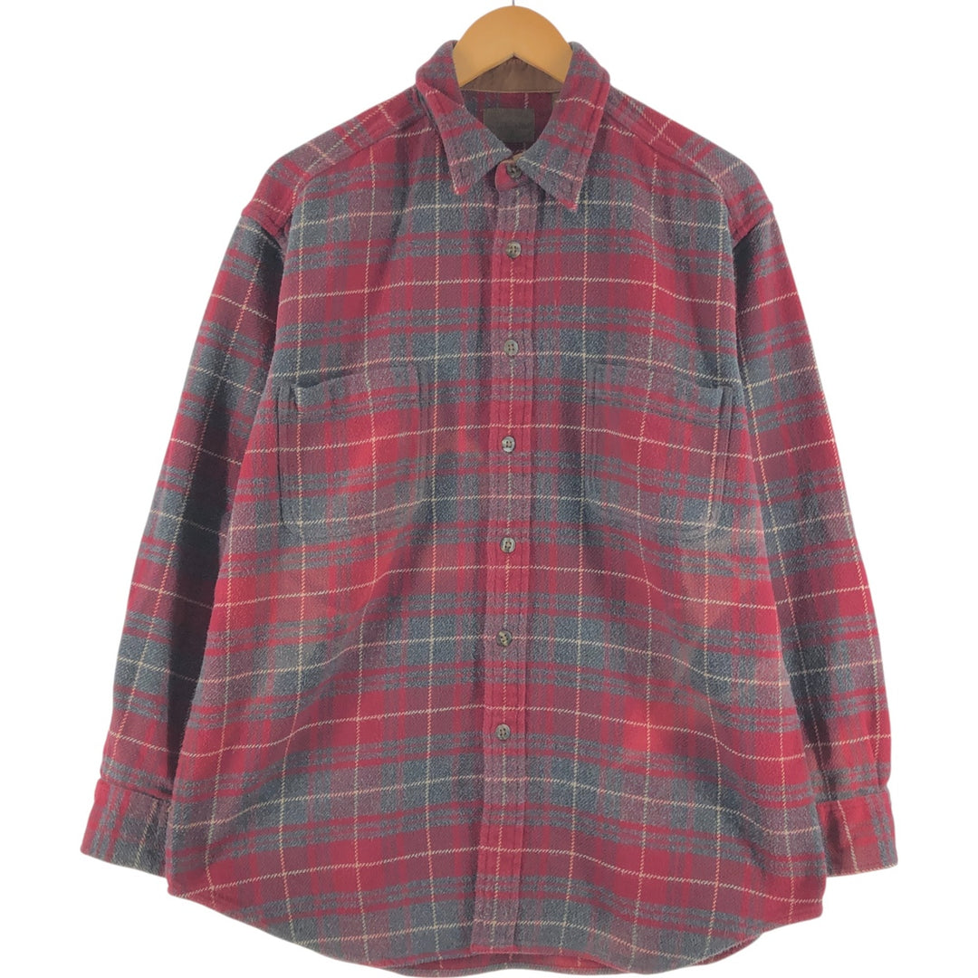 90s~00'S St. John's Bay Long Sleeve Heavy Flannel Check Shirt Men's Size L Vintage /eaa510185