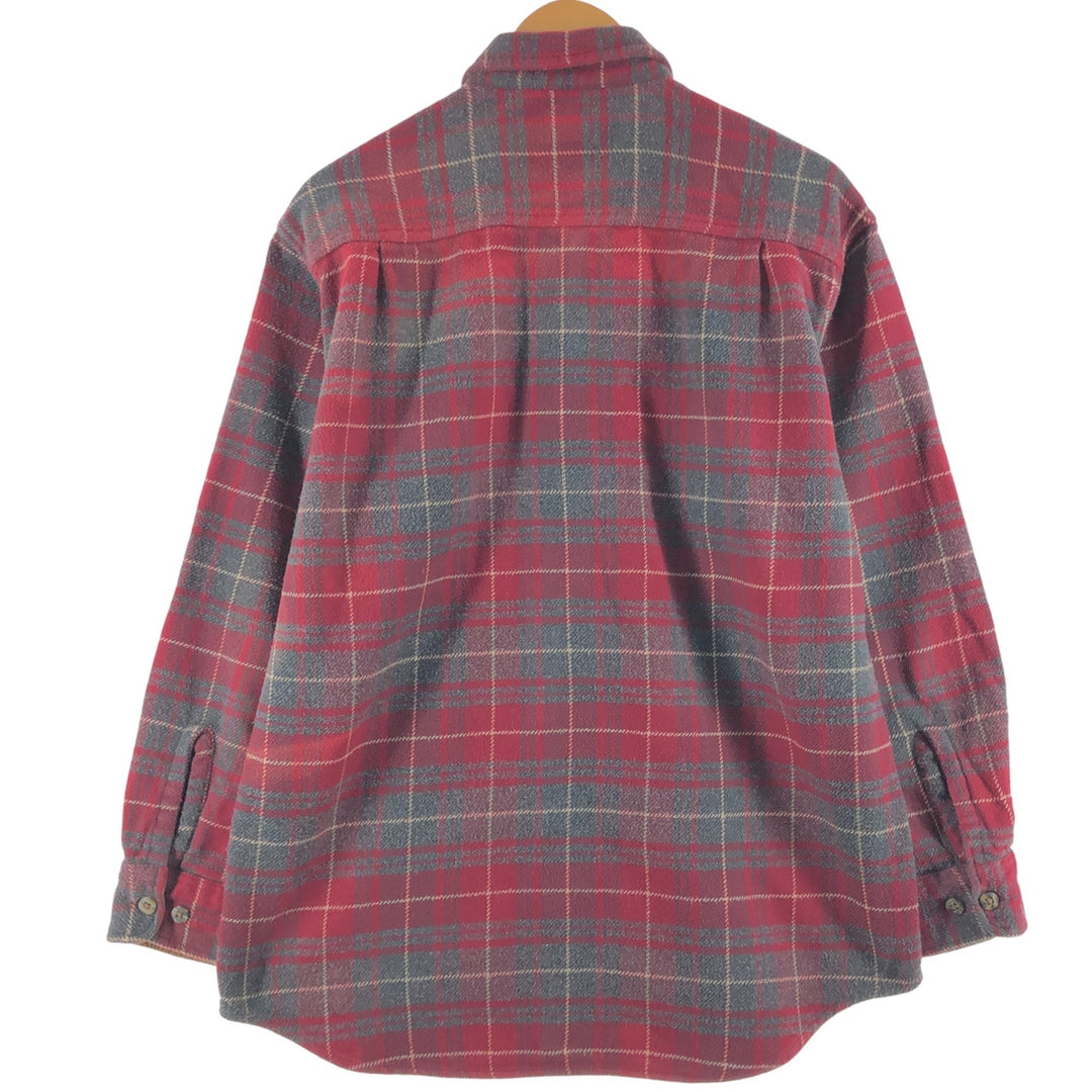 90s~00'S St. John's Bay Long Sleeve Heavy Flannel Check Shirt Men's Size L Vintage /eaa510185