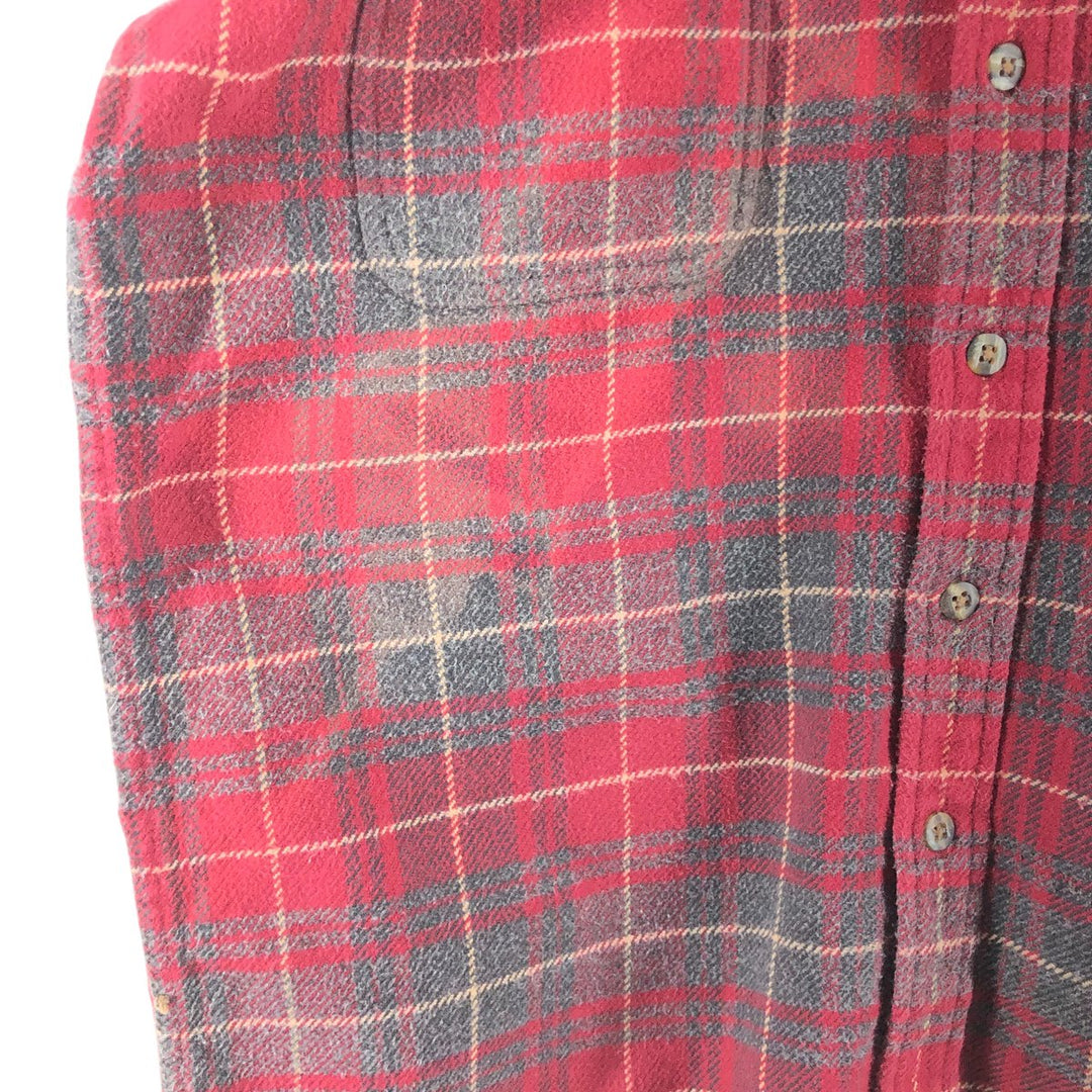 90s~00'S St. John's Bay Long Sleeve Heavy Flannel Check Shirt Men's Size L Vintage /eaa510185