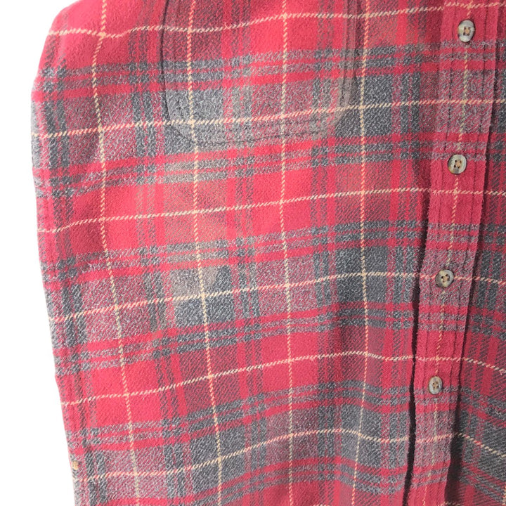 90s~00'S St. John's Bay Long Sleeve Heavy Flannel Check Shirt Men's Size L Vintage /eaa510185