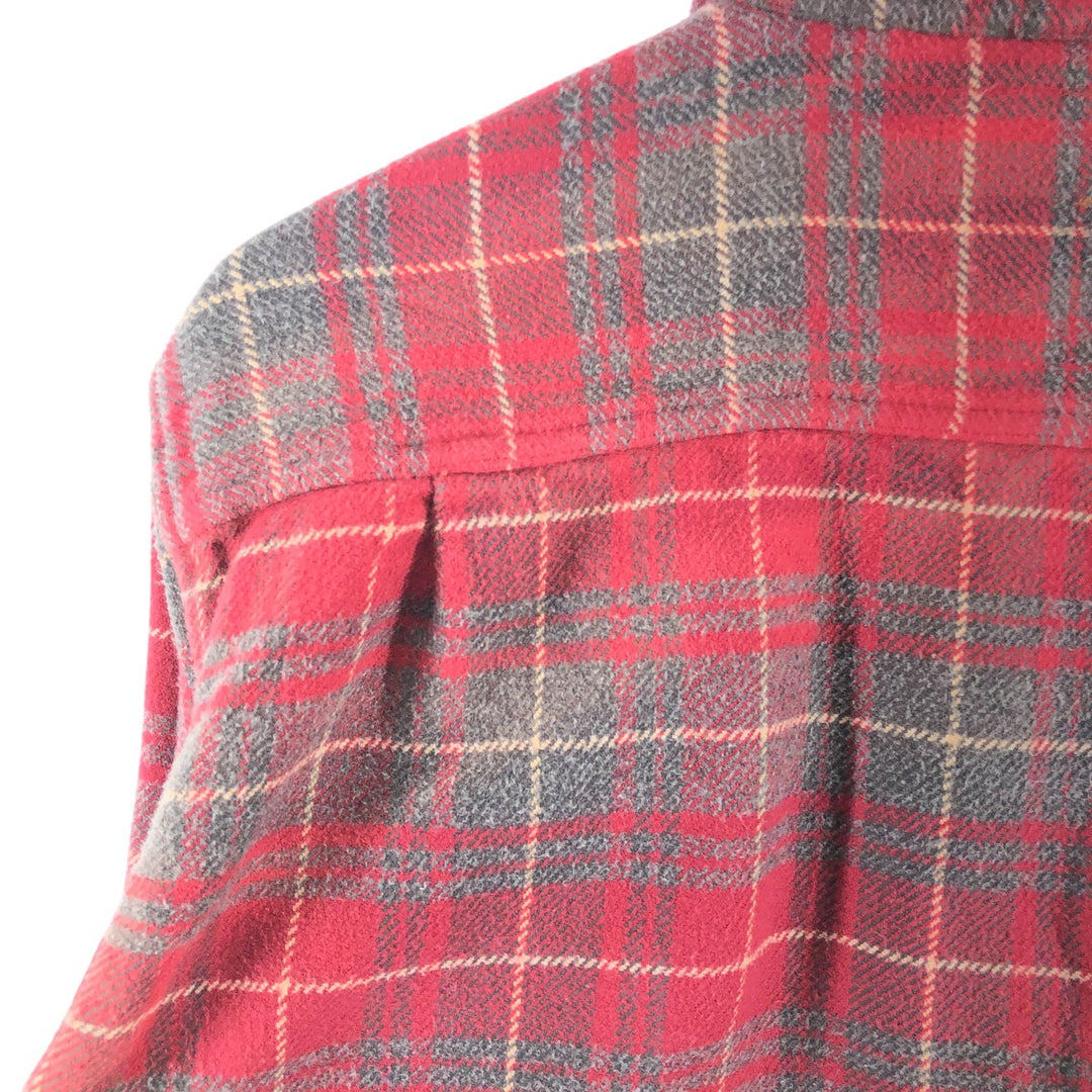 90s~00'S St. John's Bay Long Sleeve Heavy Flannel Check Shirt Men's Size L Vintage /eaa510185