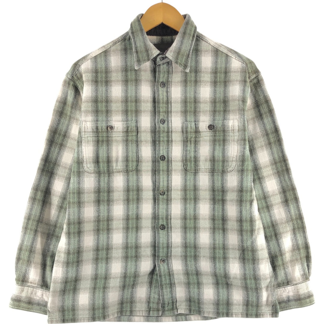 90s~00'S St. John's Bay Long Sleeve Flannel Check Shirt Box Shirt Men's Medium Vintage /eaa510187