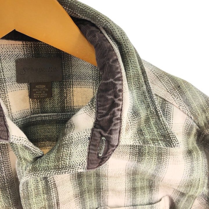 90s~00'S St. John's Bay Long Sleeve Flannel Check Shirt Box Shirt Men's Medium Vintage /eaa510187