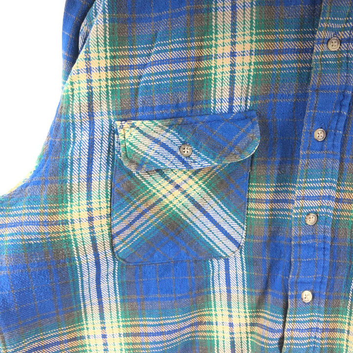 90'S Northwest Territory Ombre Check Long Sleeve Flannel Check Shirt Men's Size L Vintage /eaa510188