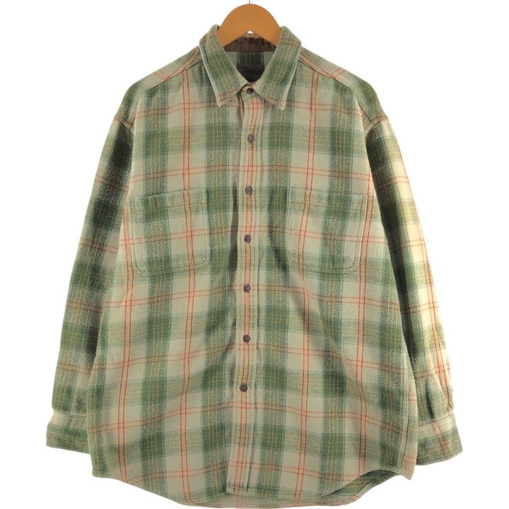 90s~00'S St. John's Bay Long Sleeve Heavy Flannel Check Shirt Men's L Size Vintage /eaa510189