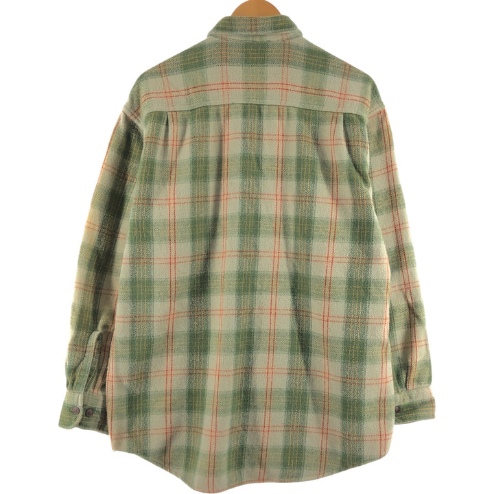 90s~00'S St. John's Bay Long Sleeve Heavy Flannel Check Shirt Men's L Size Vintage /eaa510189