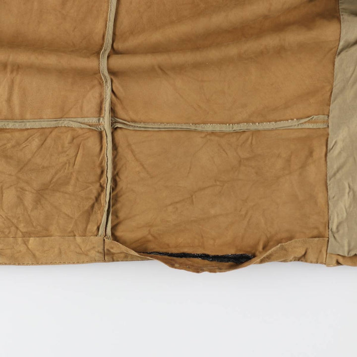 HUGO BOSS suede leather jacket, men's size L Genuine Leather Goatskin Camel type Vintage Second Hand