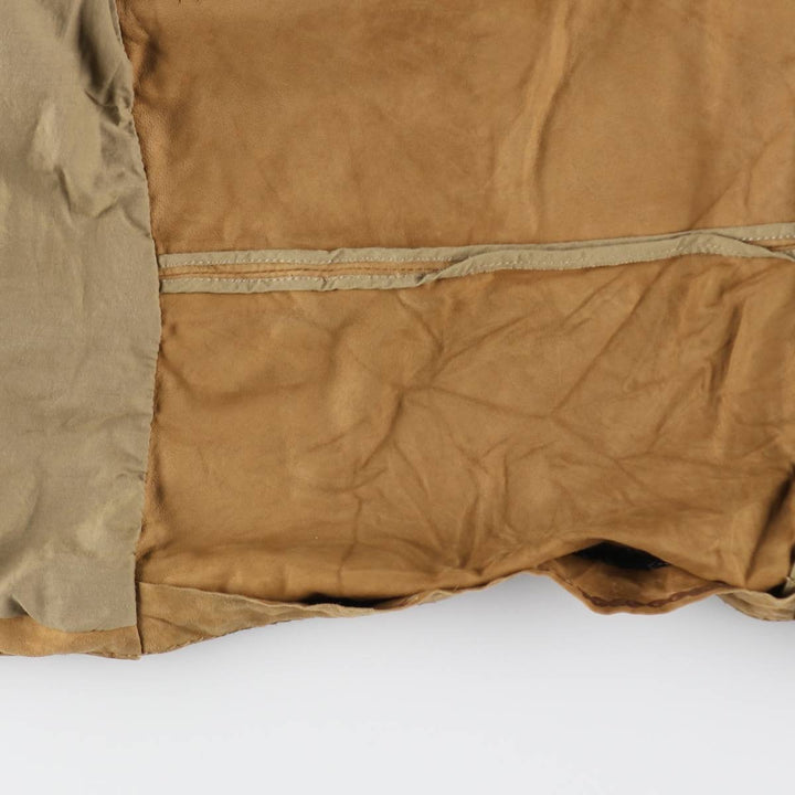 HUGO BOSS suede leather jacket, men's size L Genuine Leather Goatskin Camel type Vintage Second Hand