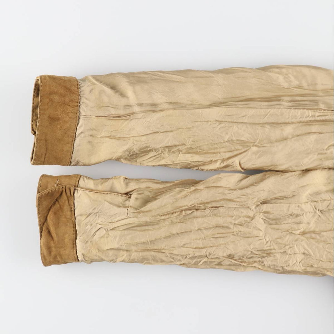 HUGO BOSS suede leather jacket, men's size L Genuine Leather Goatskin Camel type Vintage Second Hand