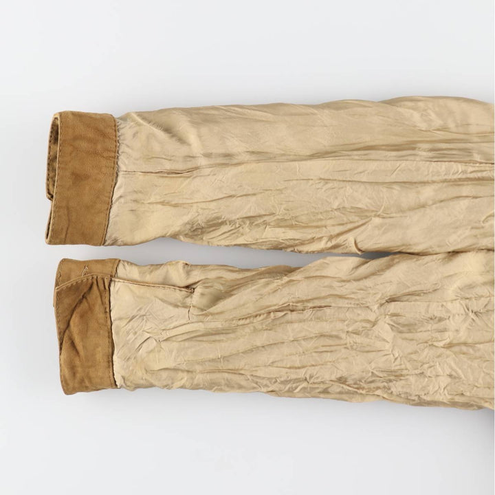 HUGO BOSS suede leather jacket, men's size L Genuine Leather Goatskin Camel type Vintage Second Hand