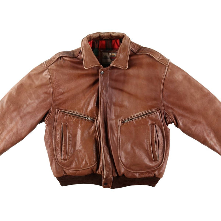 CREEKS A-2 Type Leather Flight Jacket Men's Size L /eaa510218