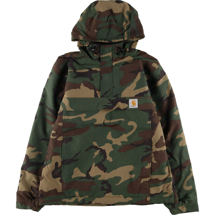 Carhartt NIMBUS PULLOVER Camouflage Pattern Woodland Camo Anorak Parka Men's L size / eaa510248