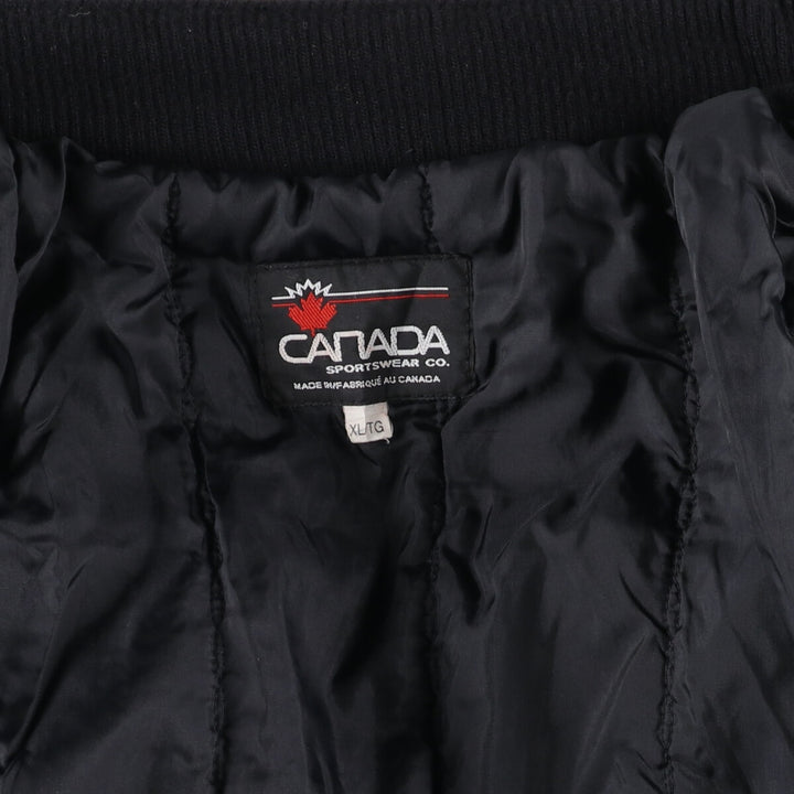 CANADA SPORTSWEAR Padded Wool Leather Sleeve Stadium Jacket Award Jacket Varsity Jacket Made in Canada Men's XL /eaa510294