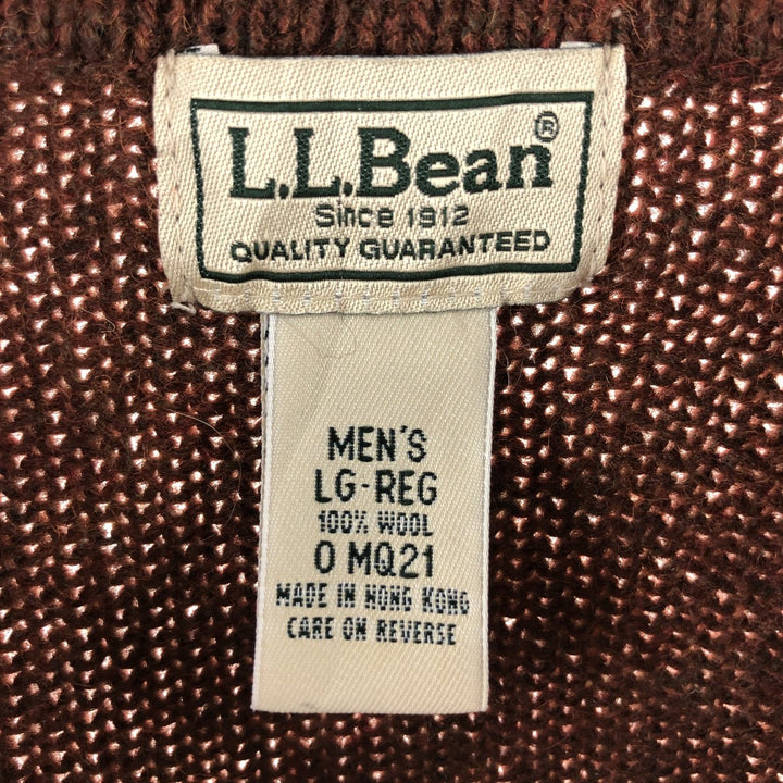 90'S LLBean wool knit sweater, men's size L, long sleeves, vintage /eaa510300