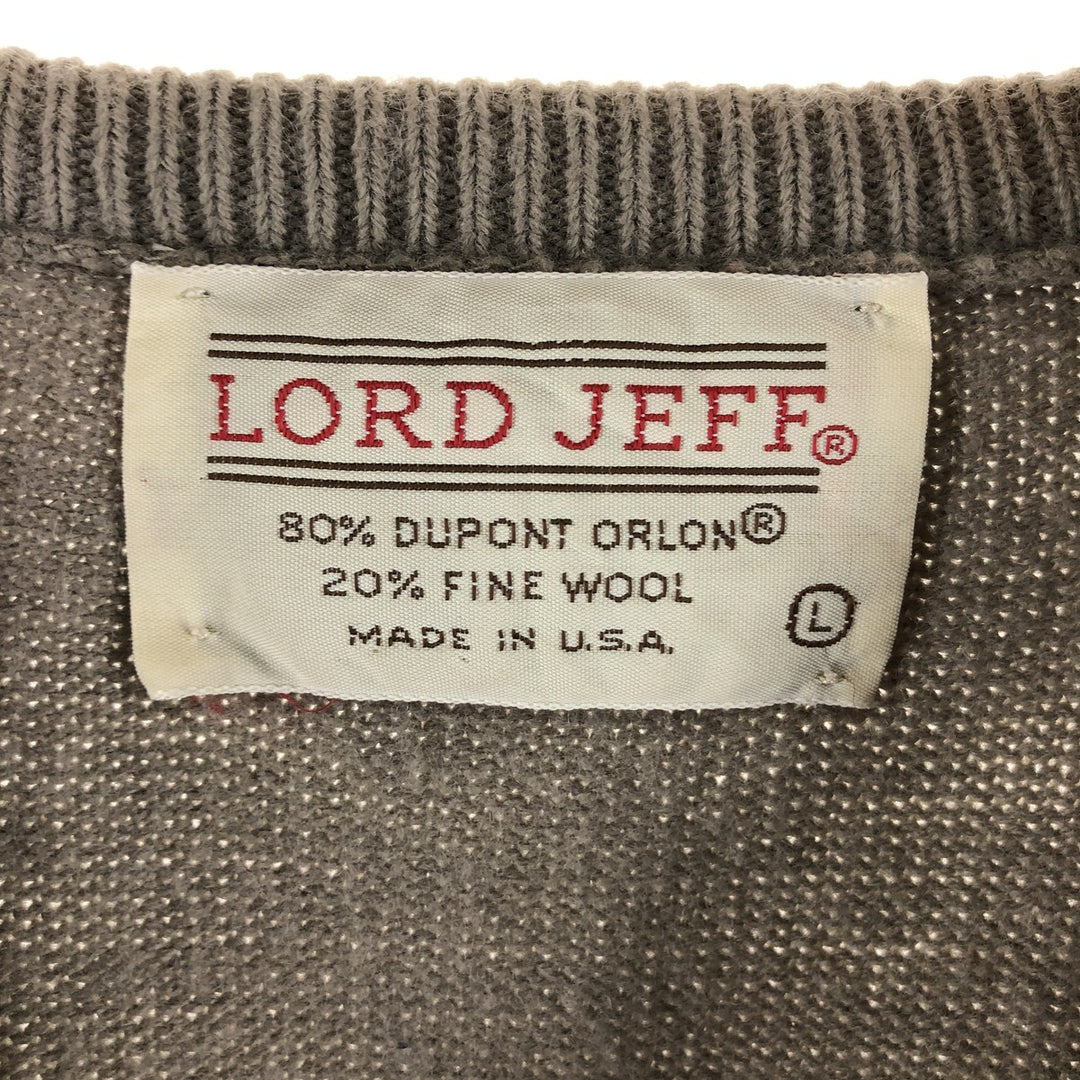 70'S LORD JEFF Cable Knit Acrylic Vest Made in USA Men's L Size Vintage /eaa510305