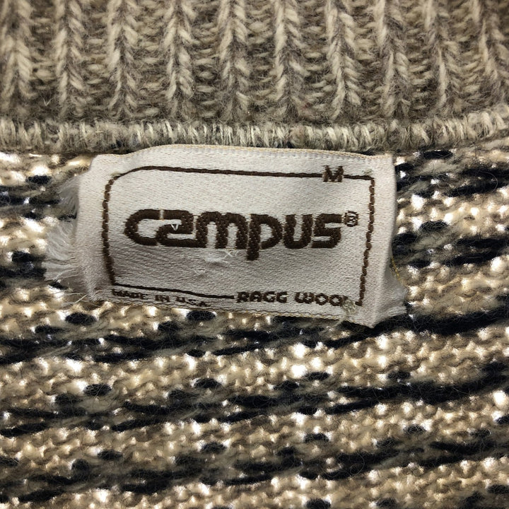 Campus Birdseye Pattern Wool Knit Sweater Made in USA Men's M size /eaa510306