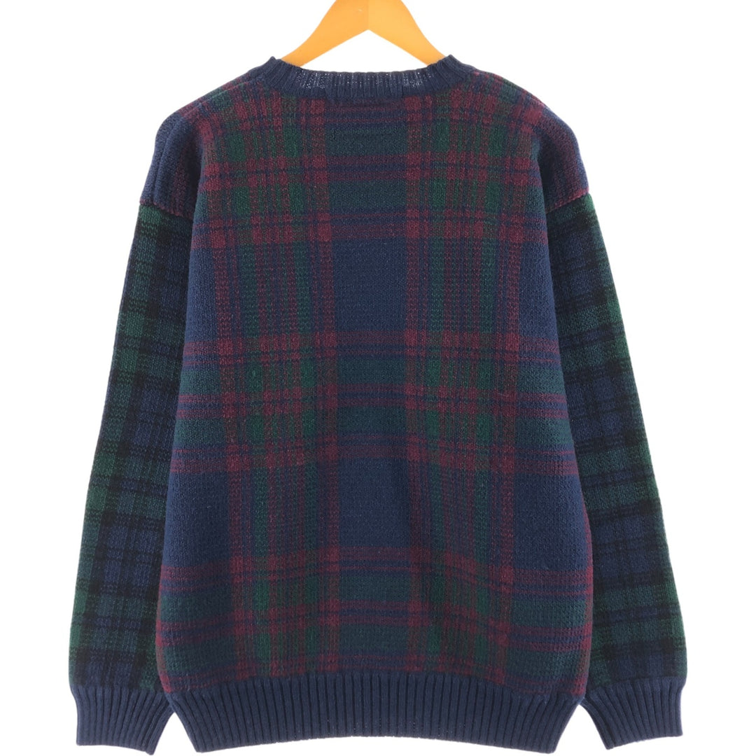 90s~ Tommy Hilfiger Tartan Check Wool Knit Sweater Men's M Size Vintage / eaa510307