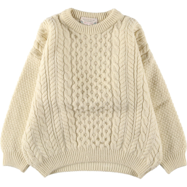 80'S Highland Home Industries Fisherman Aran Knit Sweater Women's M Size Vintage /eaa510316