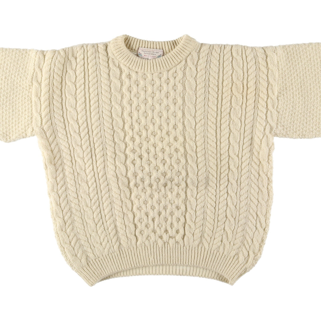 80'S Highland Home Industries Fisherman Aran Knit Sweater Women's M Size Vintage /eaa510316