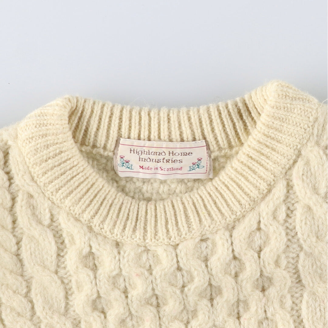 80'S Highland Home Industries Fisherman Aran Knit Sweater Women's M Size Vintage /eaa510316