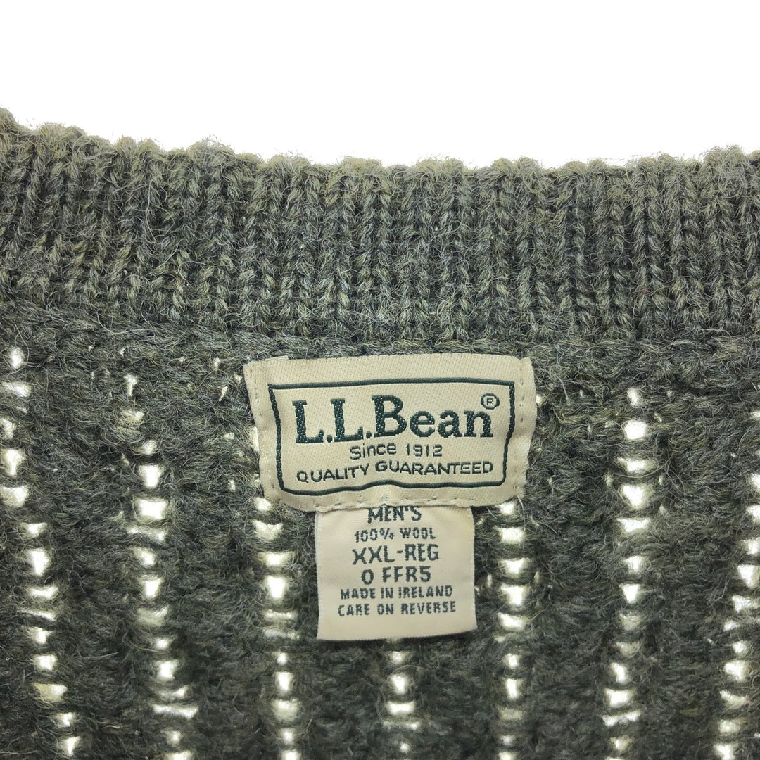 90s~00'S LLBean Fisherman Aran Knit Sweater Made in Ireland Men's XXL Vintage /eaa510318