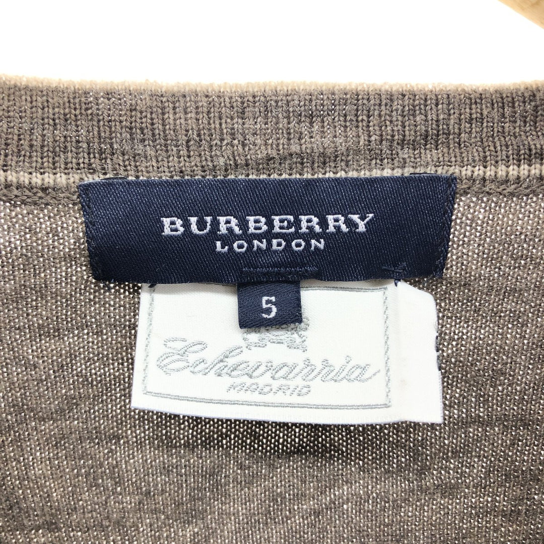 Burberry's LONDON V-neck Merino wool knit sweater, men's size M / eaa510330