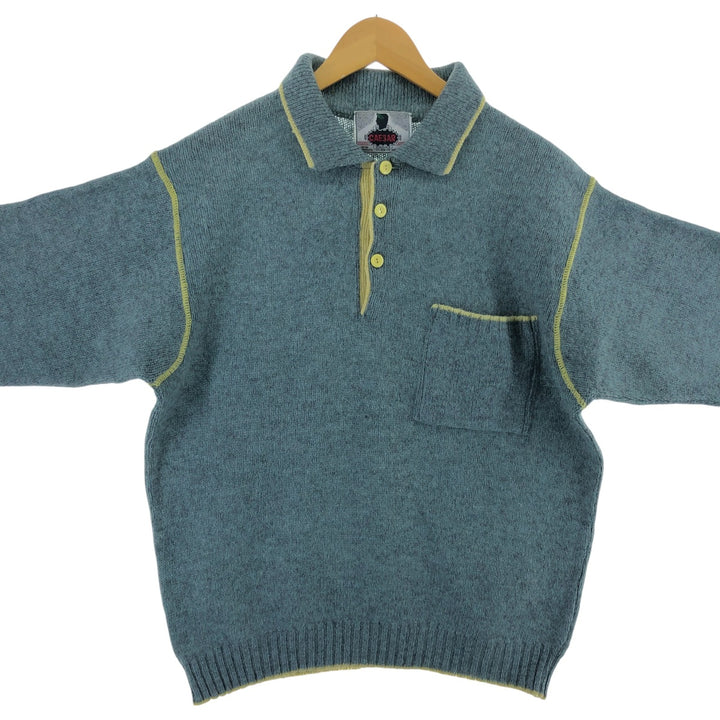 CAESAR Polo knit sweater, men's size M /eaa510336