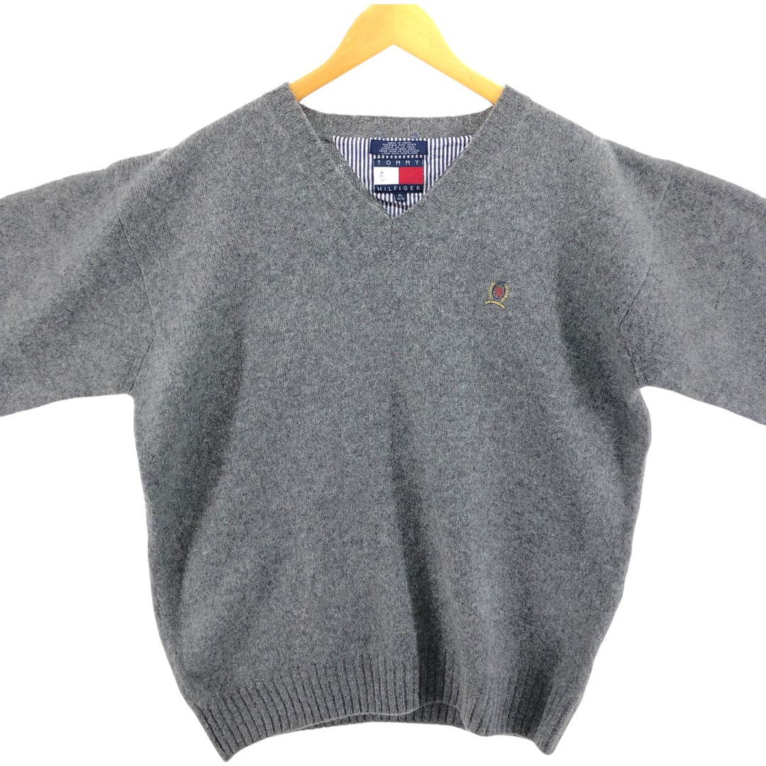 90s~ Tommy Hilfiger V-neck wool knit sweater, men's XL size, vintage / eaa510338