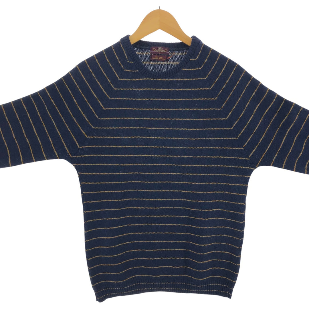 VAN HEUSEN Striped Pattern Wool Knit Sweater Men's Size L Vintage / eaa510344