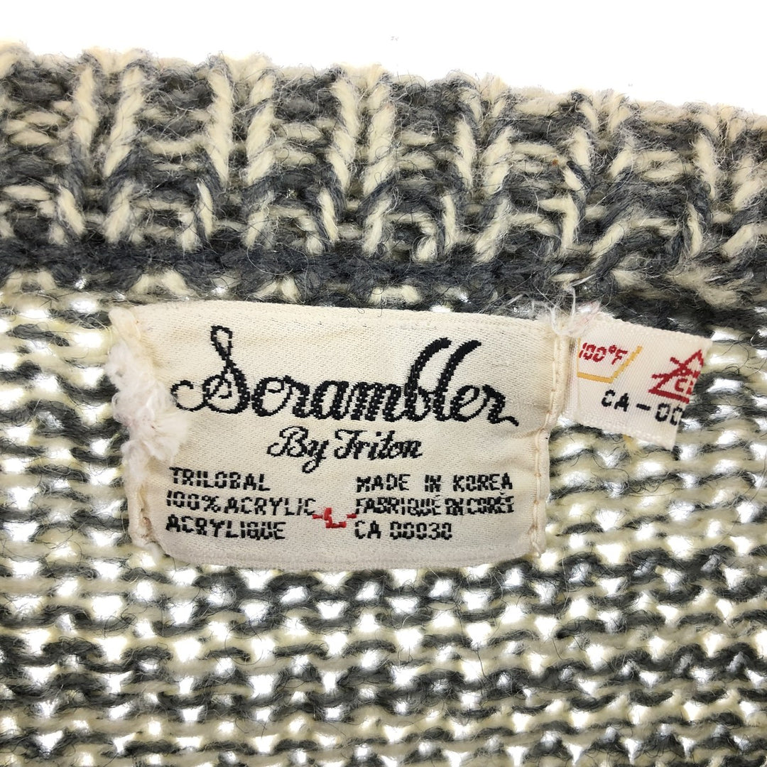 Scrambler all-over print wool knit sweater, men's size L /eaa510351